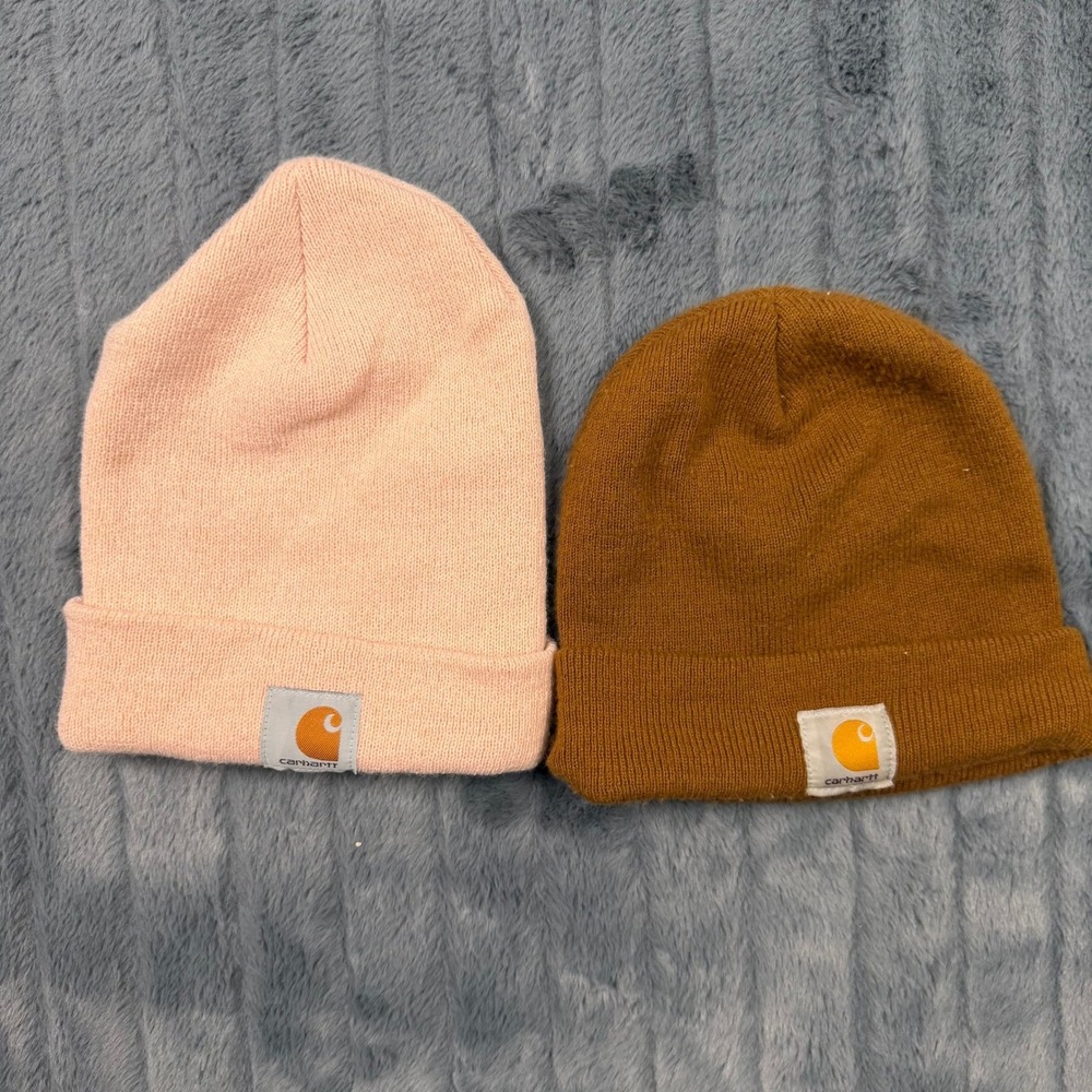 Carhartt A18 Acrylic Watch Hat Beanie Bundle Pink and Brown 2 Pack OSFM